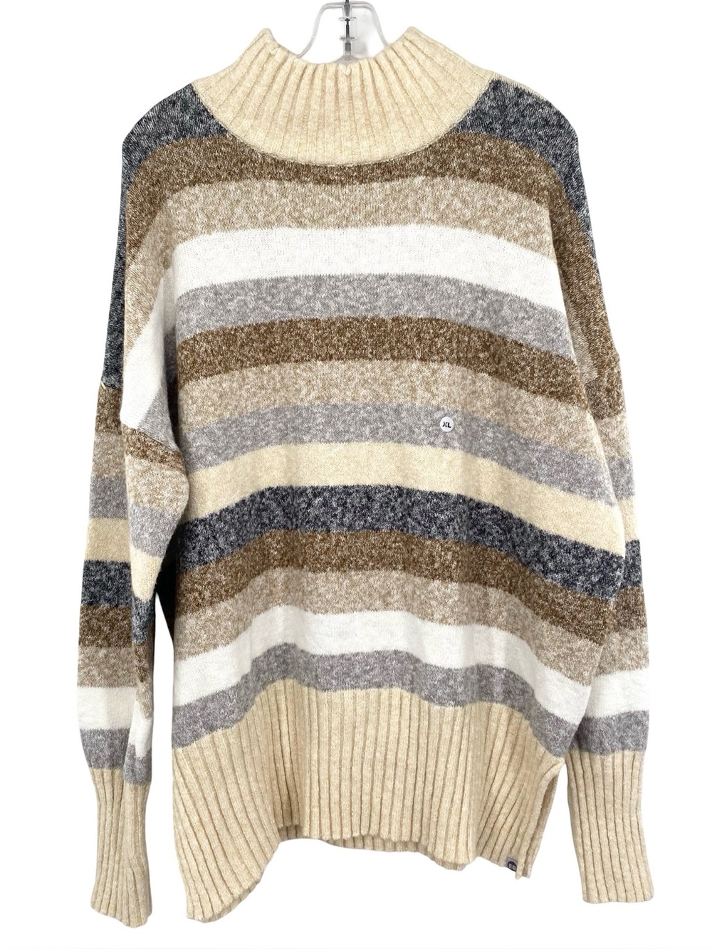 Eddie Bauer Women’s Chunky Striped Marled Oversized Sweater Size XL NWOT